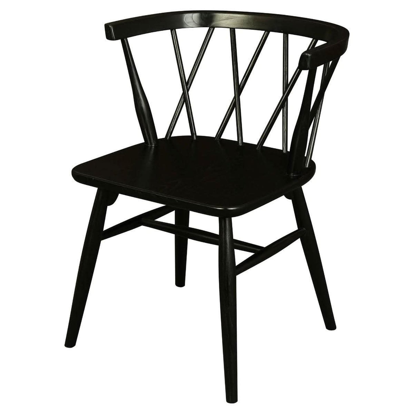 Sierra Solid Oak Cross Back Dining Chair in Black detail