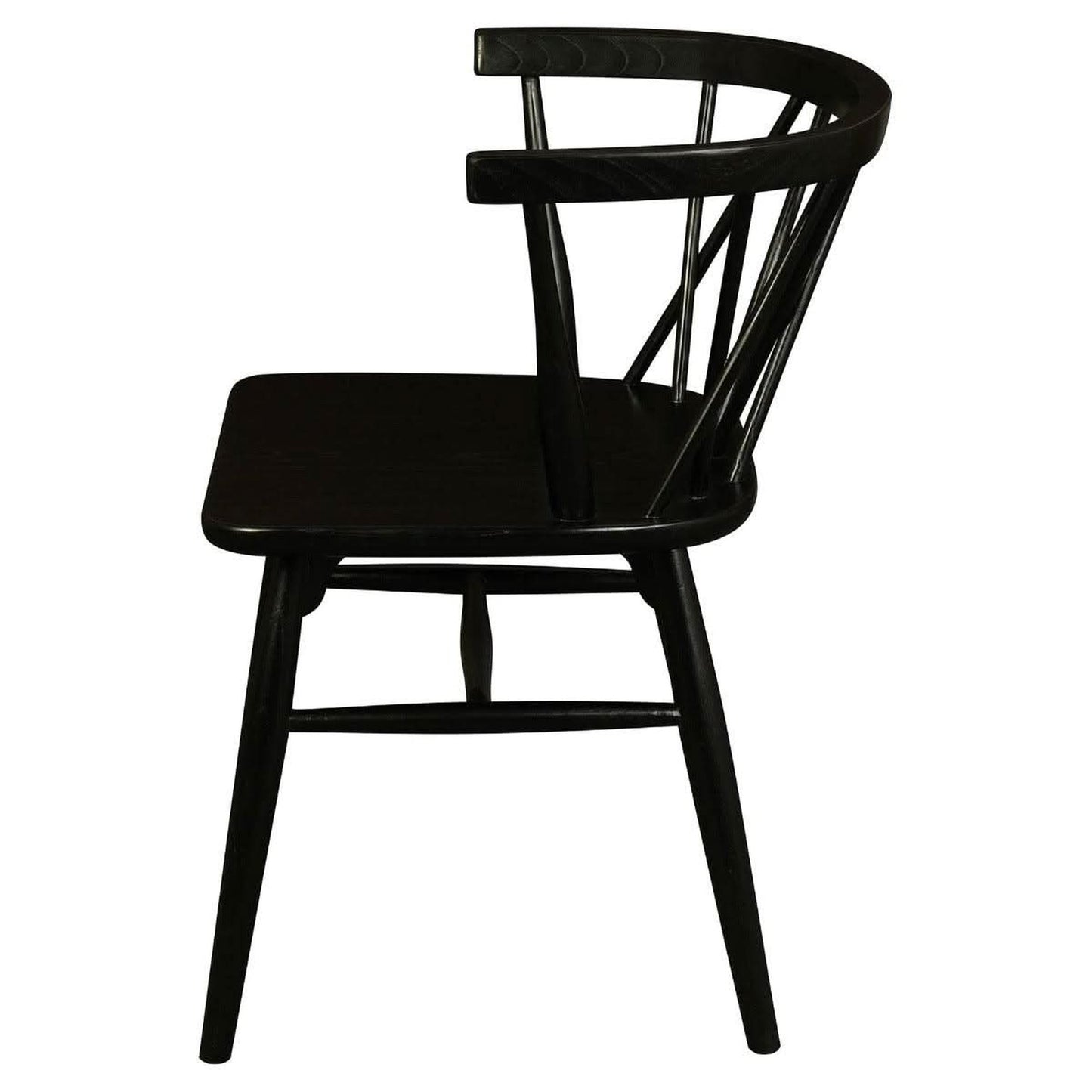 Sierra Solid Oak Cross Back Dining Chair in Black side view