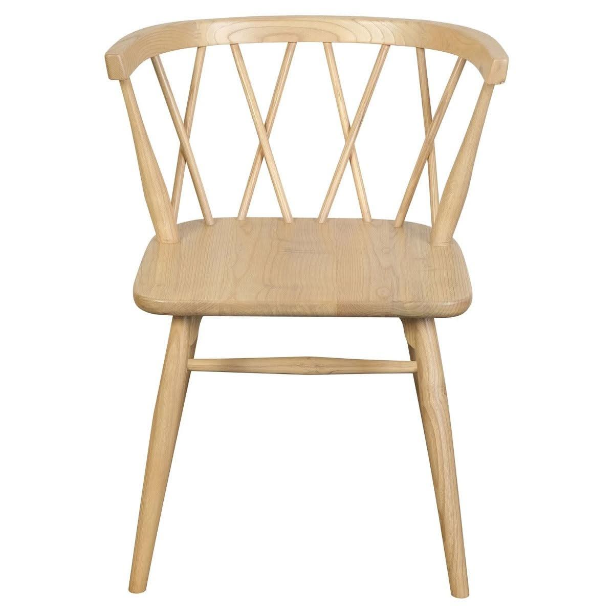 SIERRA SOLID OAK DINING CHAIRS IN NATURAL SET OF 2 - MyChocolateWood
