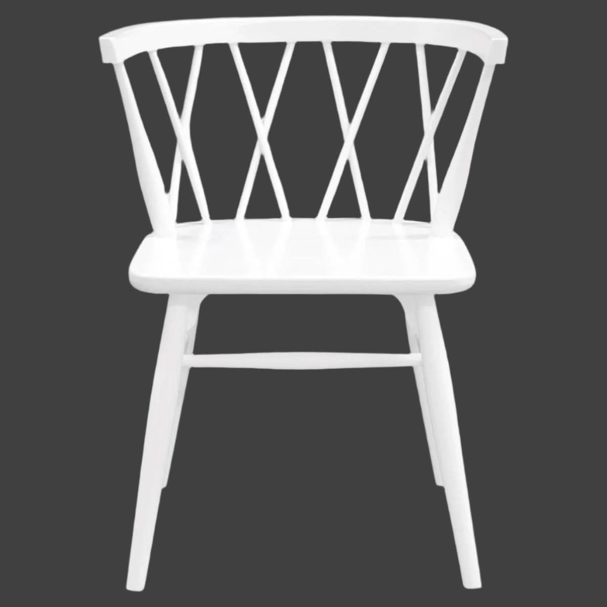 SIERRA SOLID OAK DINING CHAIRS IN WHITE SET OF 2 - MyChocolateWood