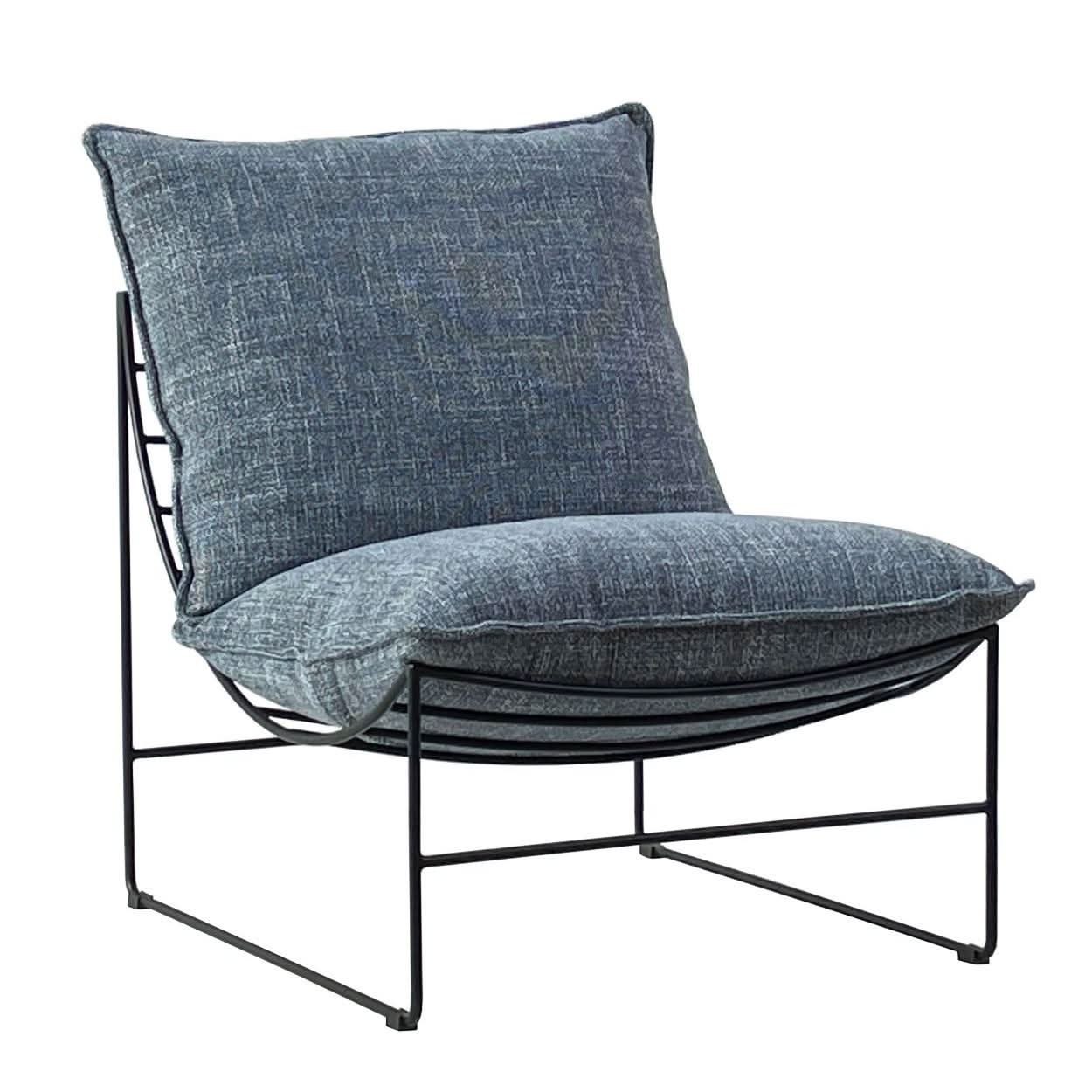 Silva Fabric Armless Lounge Chair in Marine angle