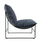 Silva Fabric Armless Lounge Chair in Marine side