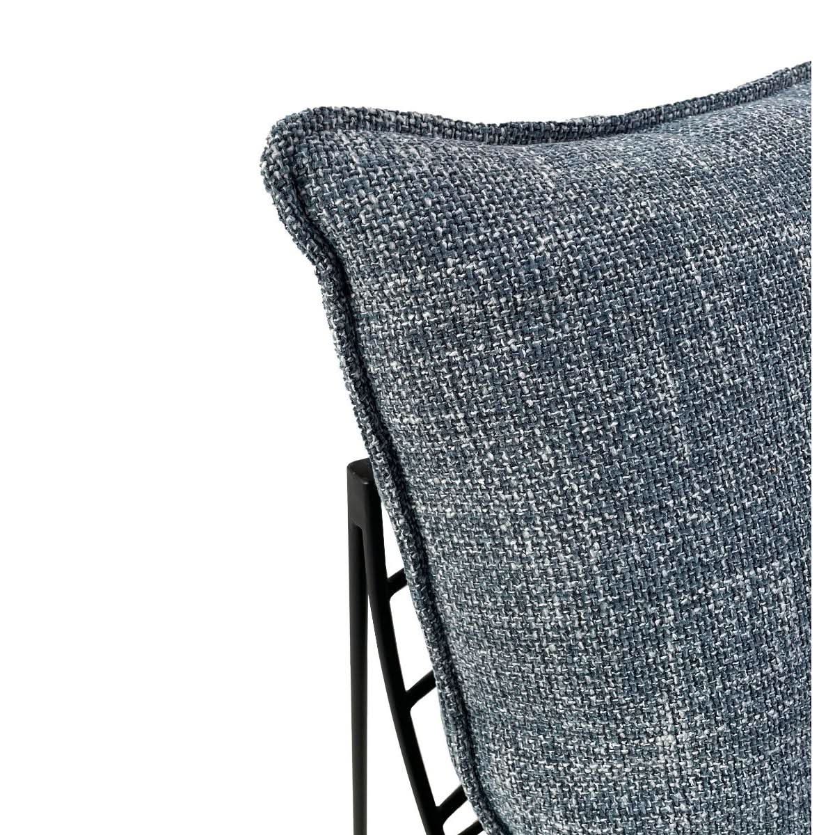 Silva Fabric Armless Lounge Chair in Marine back