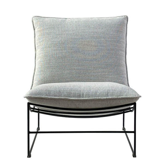 SILVA FABRIC ARMLESS LOUNGE CHAIR EASY CHAIR ACCENT CHAIR IN WINTER - MyChocolateWood