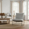 SILVA FABRIC ARMLESS LOUNGE CHAIR  EASY CHAIR ACCENT CHAIR IN WINTER - MyChocolateWood
