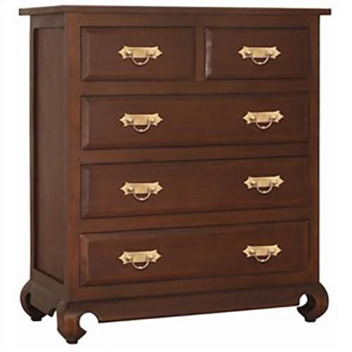 SINAI SOLID MAHOGANY TIMBER 5 DRAWER TALLBOY/CHEST OF 5 DRAWERS MAHOGANY COLOUR - BY SPECIAL OREDER ONLY - MyChocolateWood