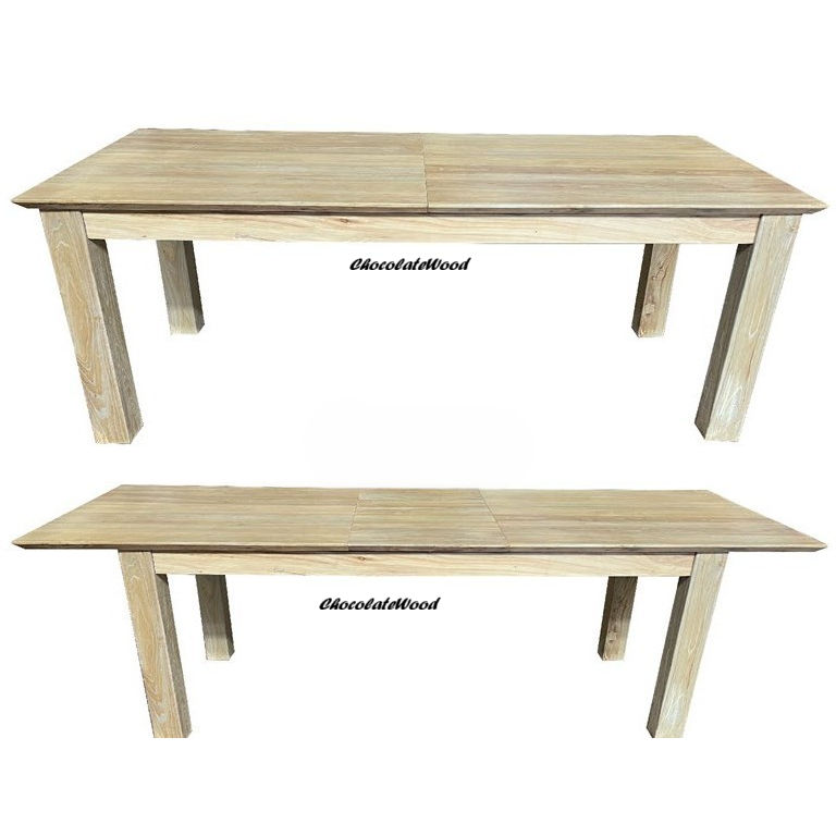 SINCLAIR RECYCLED ELM  TIMBER  RUSTIC EXTENSION DINING TABLE  FARMHOUSE 180-280CM - MyChocolateWood