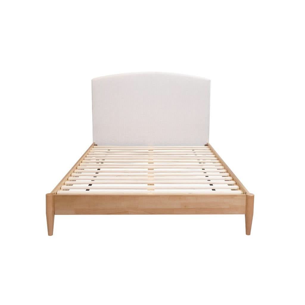 SOLENE FABRIC DOUBLE BED WITH UPH BH & USB SANDSTONE - MyChocolateWood
