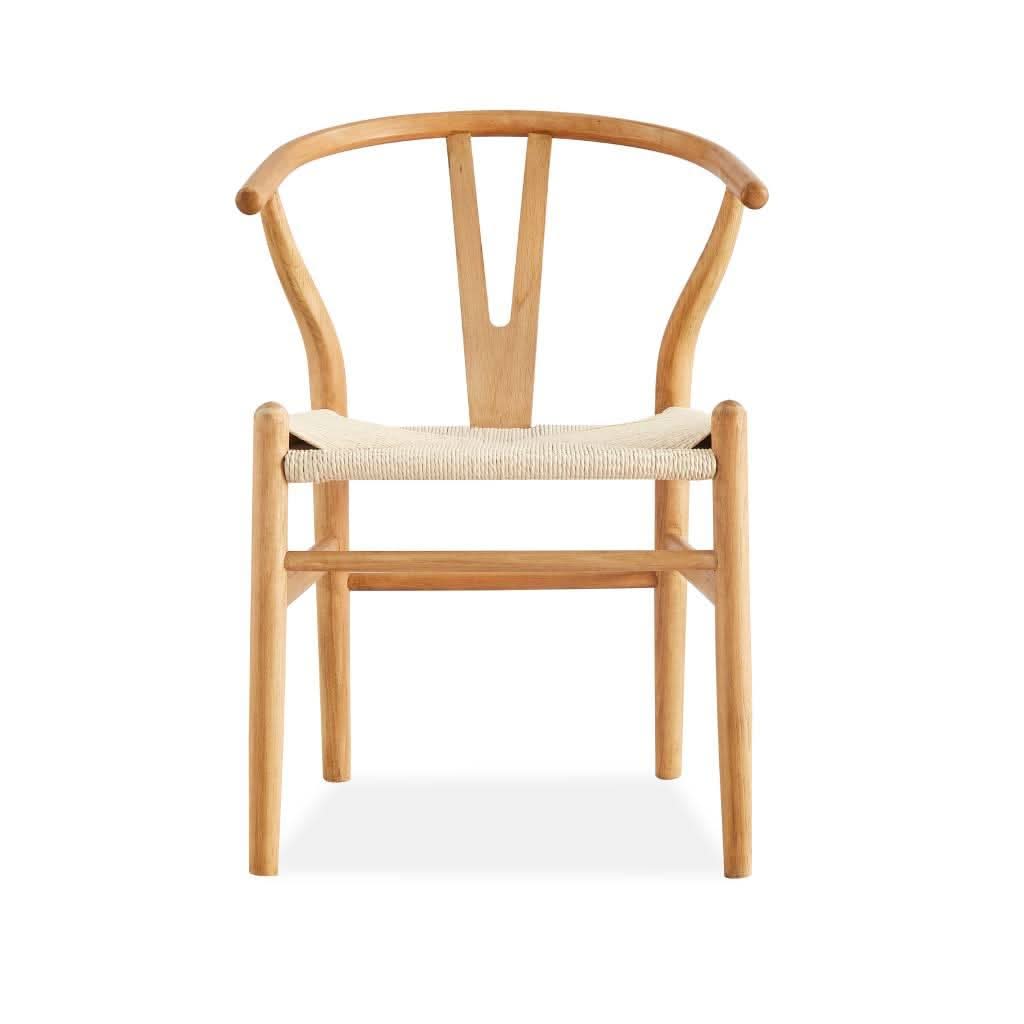 SOLID BEECHWOOD FRAME WISHBONE CHAIR IN NATURAL - MyChocolateWood