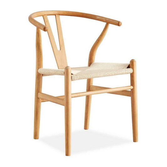 SOLID BEECHWOOD FRAME WISHBONE CHAIR IN NATURAL