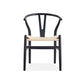 SOLID BEECHWOOD TIMBER WISHBONE CHAIR IN BLACK - MyChocolateWood