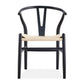Solid Beechwood Wishbone Dining Chair in Black
