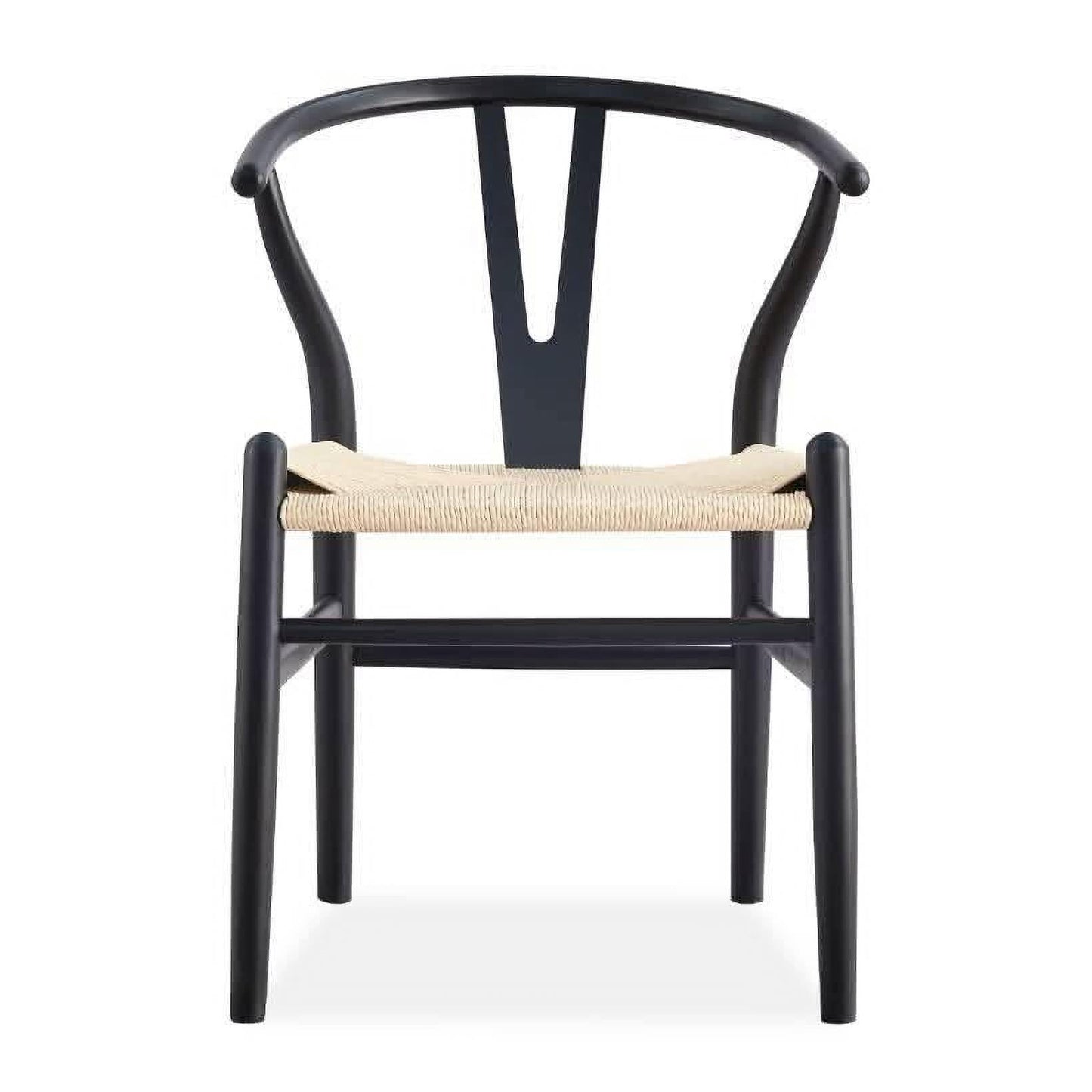 Solid Beechwood Wishbone Dining Chair in Black