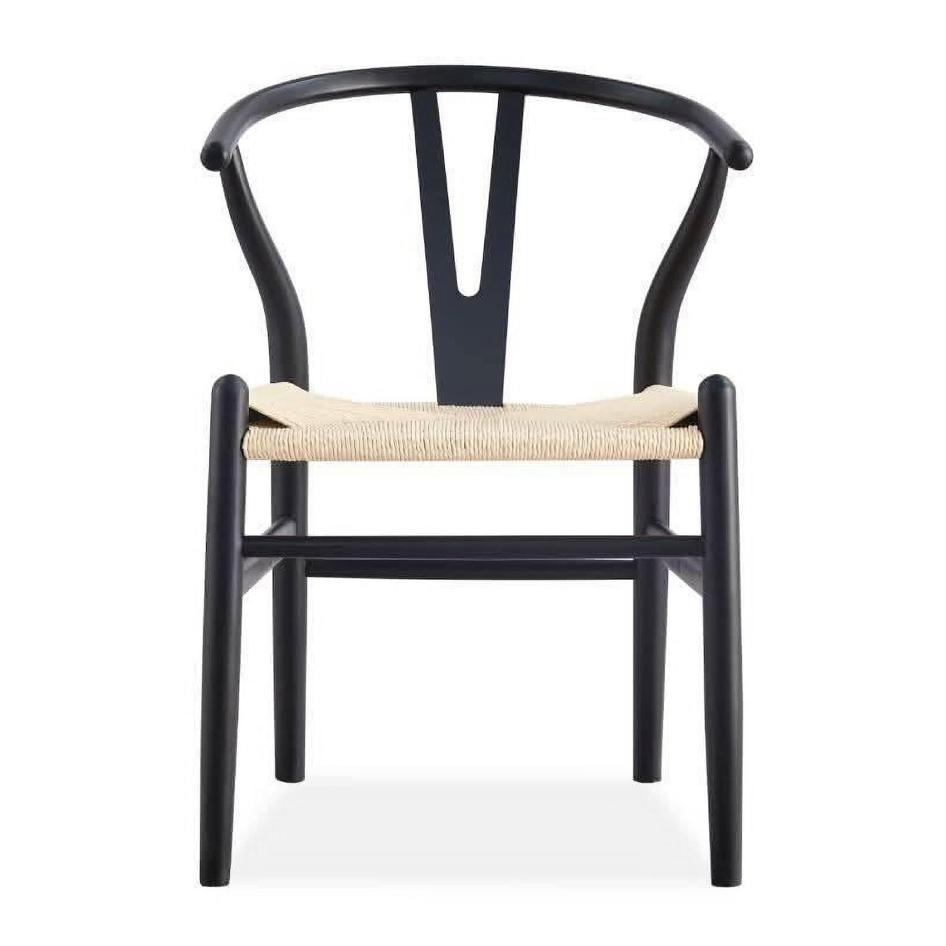 Solid Beechwood Wishbone Dining Chair in Black