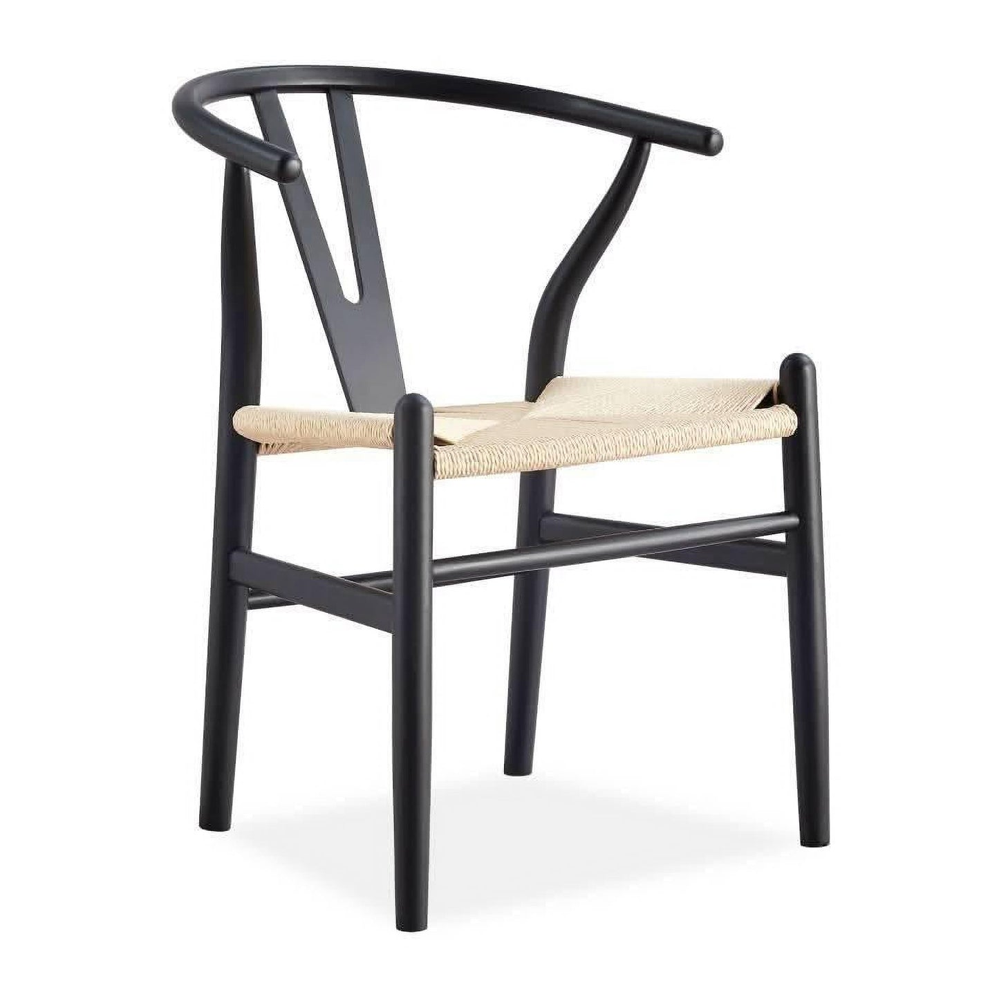Solid Beechwood Wishbone Dining Chair in Black detail