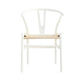 SOLID BEECHWOOD WHITE WISHBONE DINING CHAIR - MyChocolateWood