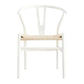 Solid Beechwood Wishbone Dining Chair in White front view