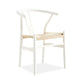 SOLID BEECHWOOD WHITE WISHBONE DINING CHAIR - MyChocolateWood