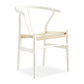 Solid Beechwood Wishbone Dining Chair in White side view
