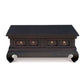 Solid Mahogany Opium Leg 4-Drawer Coffee Table in Chocolate