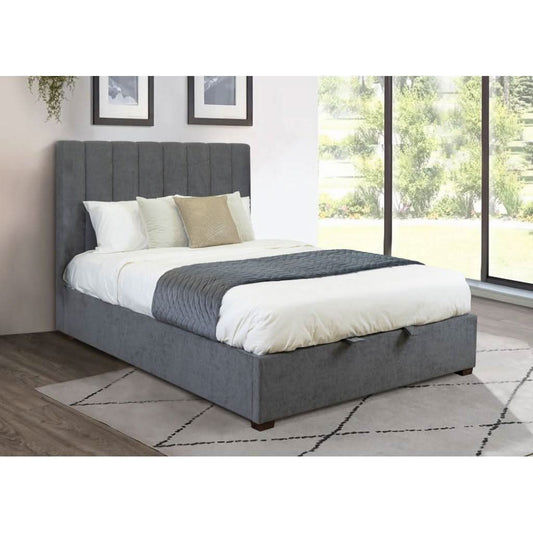 SOMERSET GAS LIFT STORAGE QUEEN  BED DARK GREY - MyChocolateWood