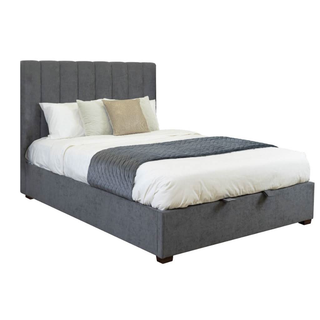 SOMERSET GAS LIFT STORAGE QUEEN  BED DARK GREY - MyChocolateWood