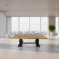 SORANZO MANGO WOOD COFFEE TABLE HANDCRAFTED PARQUET TOP OAK/BLACK 140CM FRENCH PROVINCIAL - MyChocolateWood