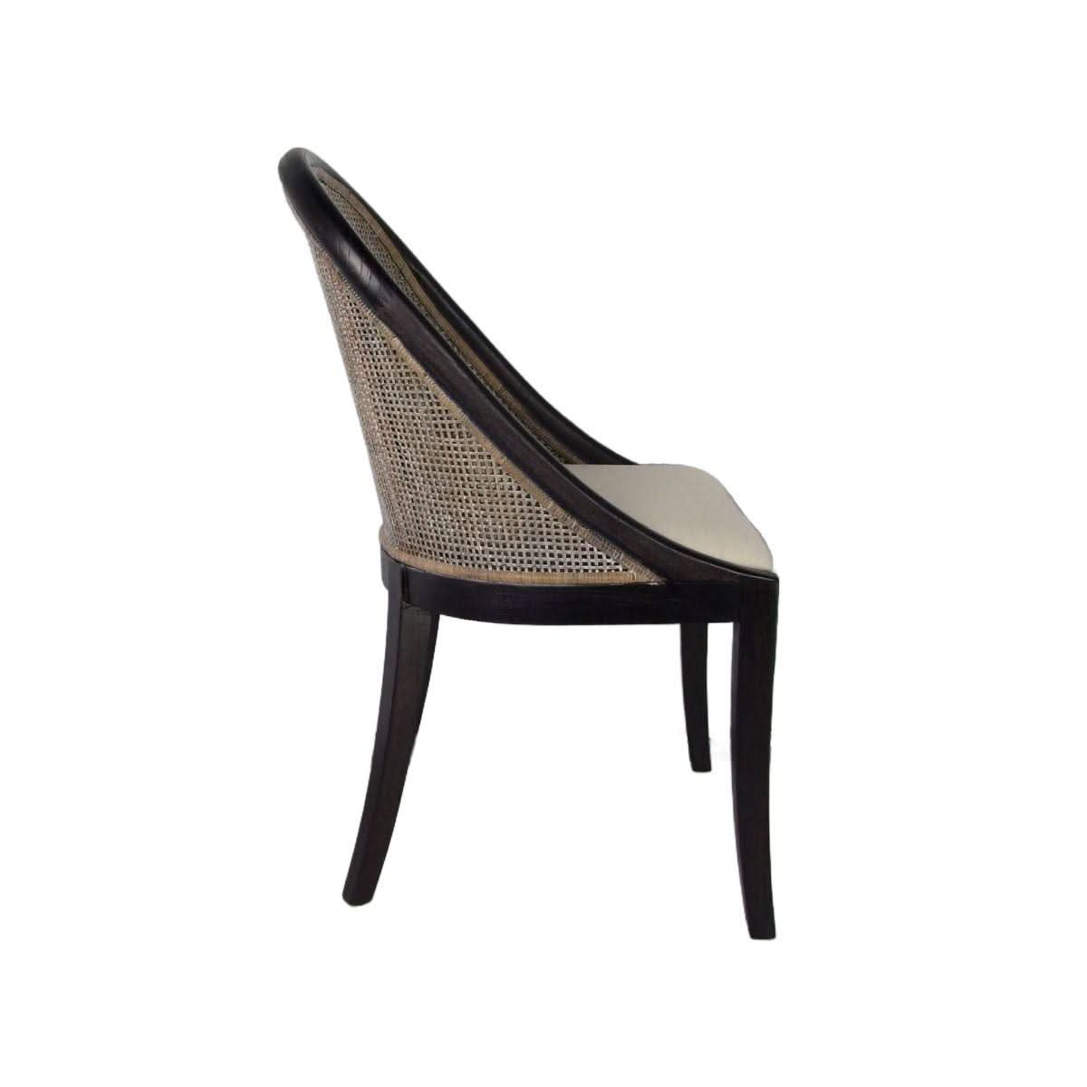 SOUTHAMPTON HAMPTONS SOLID MINDI WOOD/ RATTAN DINING CHAIR/ LOUNGE CHAIR IN SMOKED GREYWASH - MyChocolateWood