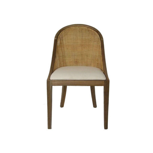 SOUTHAMPTON SOLID MINDI WOOD HAMPTONS RATTAN DINING CHAIR/ LOUNGE CHAIR IN NATURAL - MyChocolateWood