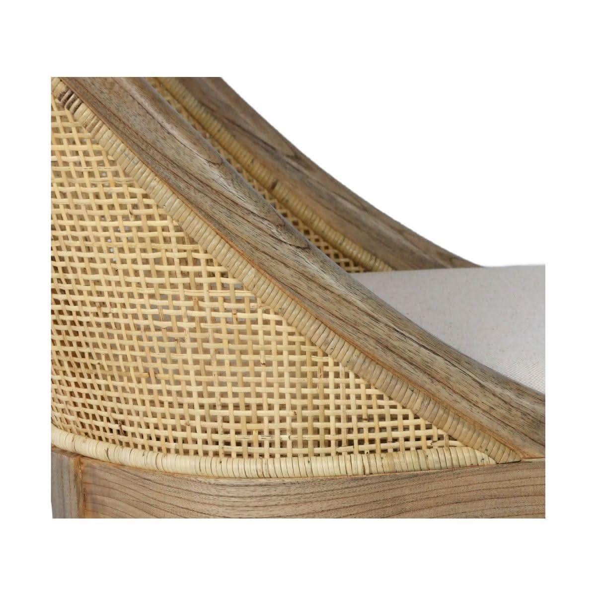 SOUTHAMPTON SOLID MINDI WOOD HAMPTONS RATTAN DINING CHAIR/ LOUNGE CHAIR IN NATURAL - MyChocolateWood