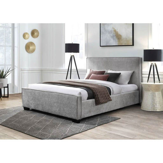 SPERLING FABRIC KING BED IN GREY - MyChocolateWood