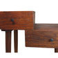STANLEY RECYCLED RUSTIC 2 DRAWER CUBE SIDE TABLE/LAMP TABLE LIGHT BROWN - MyChocolateWood