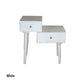 STANLEY RECYCLED RUSTIC 2 DRAWER CUBE SIDE TABLE/LAMP TABLE WHITE - MyChocolateWood