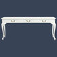 Stewart Queen Ann Style Solid Mahogany Console Table 3 Drawers 180cm in White - Chocolate Wood