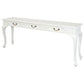 Stewart Queen Ann Style Solid Mahogany Console Table 3 Drawers 180cm in White - Chocolate Wood