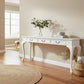 Stewart Queen Ann Style Solid Mahogany Console Table 3 Drawers 180cm in White - Chocolate Wood