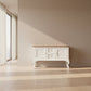 Stewart Queen Ann Style Solid Mahogany Sofa Table 2 Doors 2 Drawers 130cm in White / Caramel - Chocolate Wood