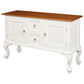 Stewart Queen Ann Style Solid Mahogany Sofa Table 2 Doors 2 Drawers 130cm in White / Caramel - Chocolate Wood