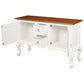 Stewart Queen Ann Style Solid Mahogany Sofa Table 2 Doors 2 Drawers 130cm in White / Caramel - Chocolate Wood