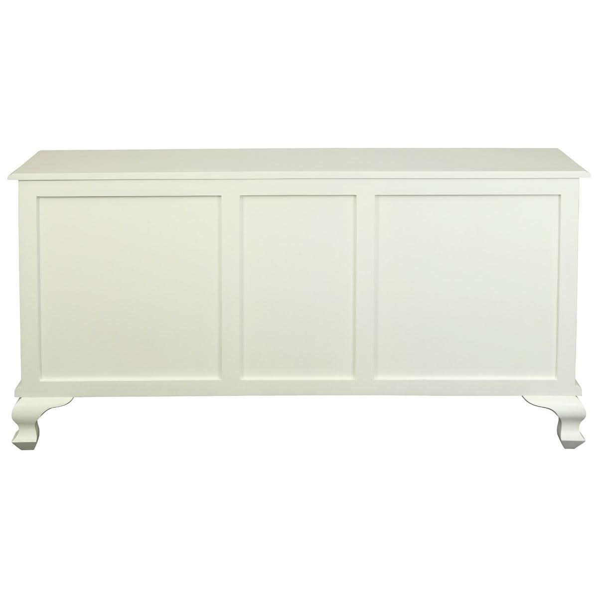 Stewart Queen Ann Style Solid Mahogany 2 Doors 2 Drawers 160cm Buffet / Sideboard in White - Chocolate Wood