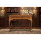 Stewart Queen Ann Style Solid Mahogany Desk 2 Drawers 105cm in Light Pecan - Chocolate Wood