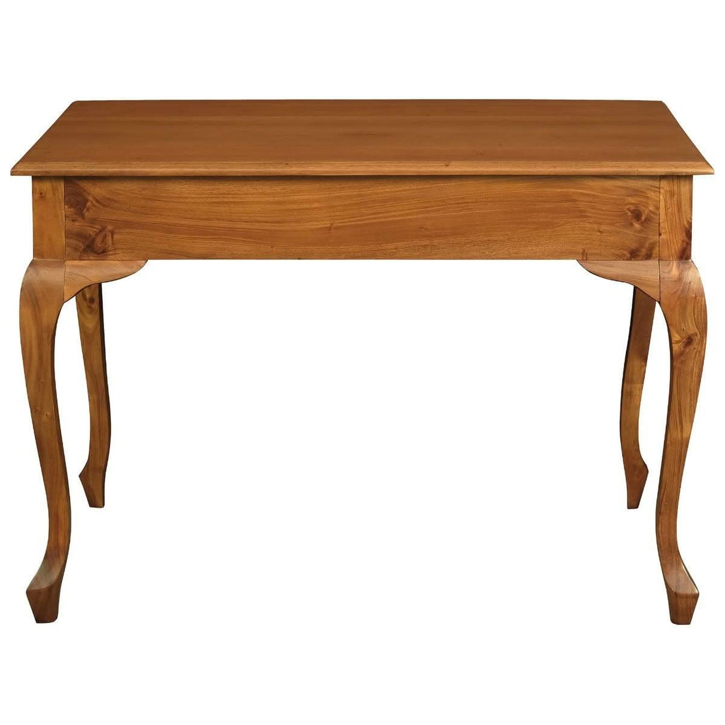 Stewart Queen Ann Style Solid Mahogany Desk 2 Drawers 105cm in Light Pecan - Chocolate Wood