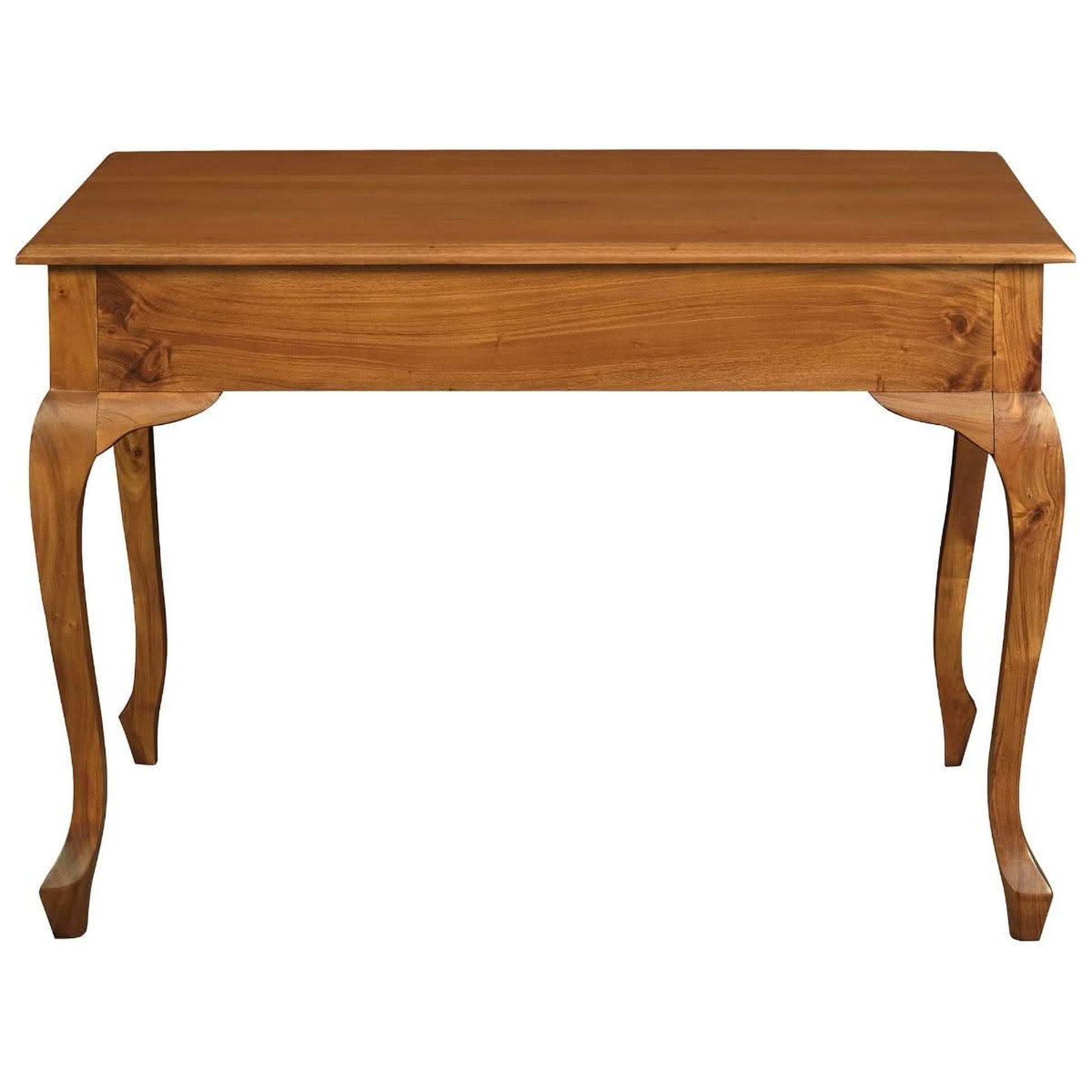 Stewart Queen Ann Style Solid Mahogany Desk 2 Drawers 105cm in Light Pecan - Chocolate Wood