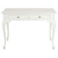 Stewart Queen Ann Style Solid Mahogany Desk 2 Drawers 105cm in White - Chocolate Wood