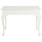 Stewart Queen Ann Style Solid Mahogany Desk 2 Drawers 105cm in White - Chocolate Wood