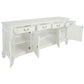 Stewart Queen Ann Style Solid Mahogany 4 Doors 4 Drawers 200cm Buffet / Sideboard in White - Chocolate Wood