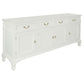 Stewart Queen Ann Style Solid Mahogany 4 Doors 4 Drawers 200cm Buffet / Sideboard in White - Chocolate Wood