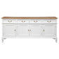 STEWART QUEEN ANN STYLE SOLID MAHOGANY 4 DOORS 4 DRAWERS 200CM BUFFET/SIDEBOARD WHITE/CARAMEL - MyChocolateWood