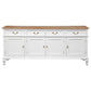 Stewart Queen Ann Style Solid Mahogany 4 Doors 4 Drawers 200cm Buffet / Sideboard in White / Caramel - Chocolate Wood