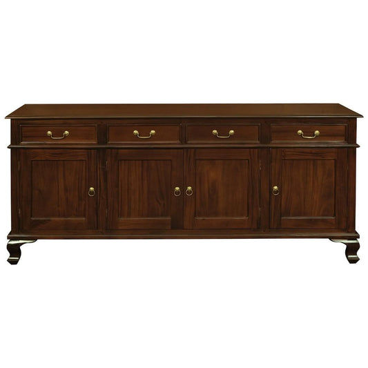 STEWART QUEEN ANN STYLE SOLID MAHOGANY BUFFET/SIDEBOARD 4 DOORS 4 DRAWERS MAHOGANY COLOURS 200CM IN MAHOAGNY - MyChocolateWood